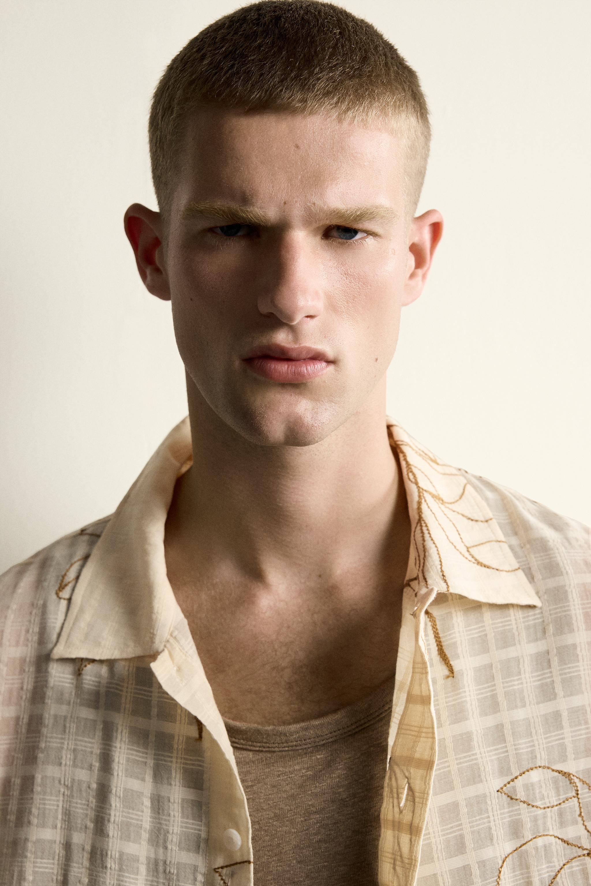 LEAF EMBROIDERED JACQUARD SHIRT